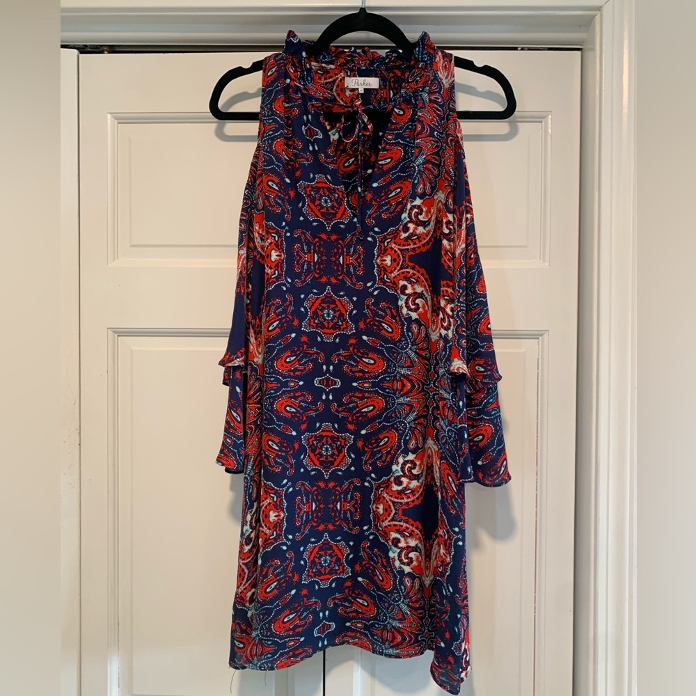 Parker paisley silk dress size xs